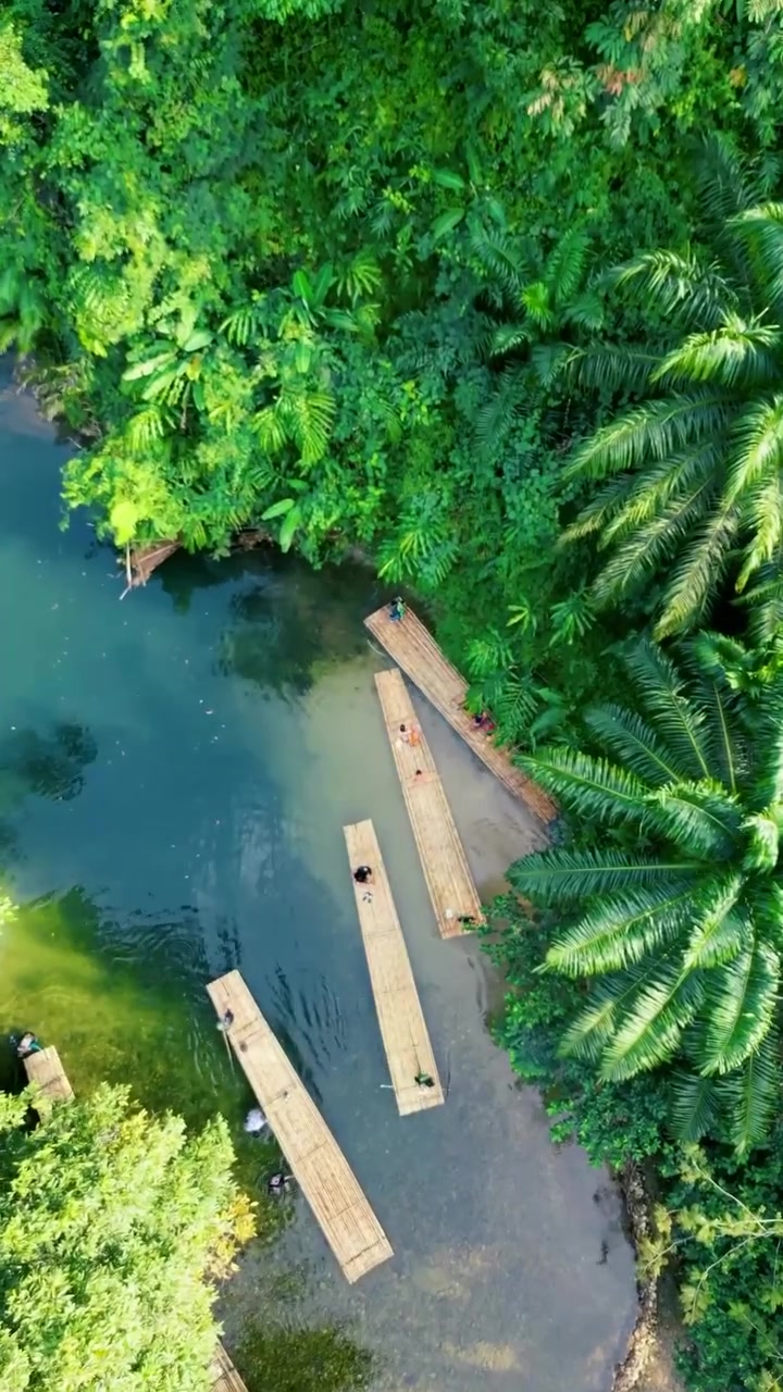 Bamboo Rafting Adventure on Tropical River