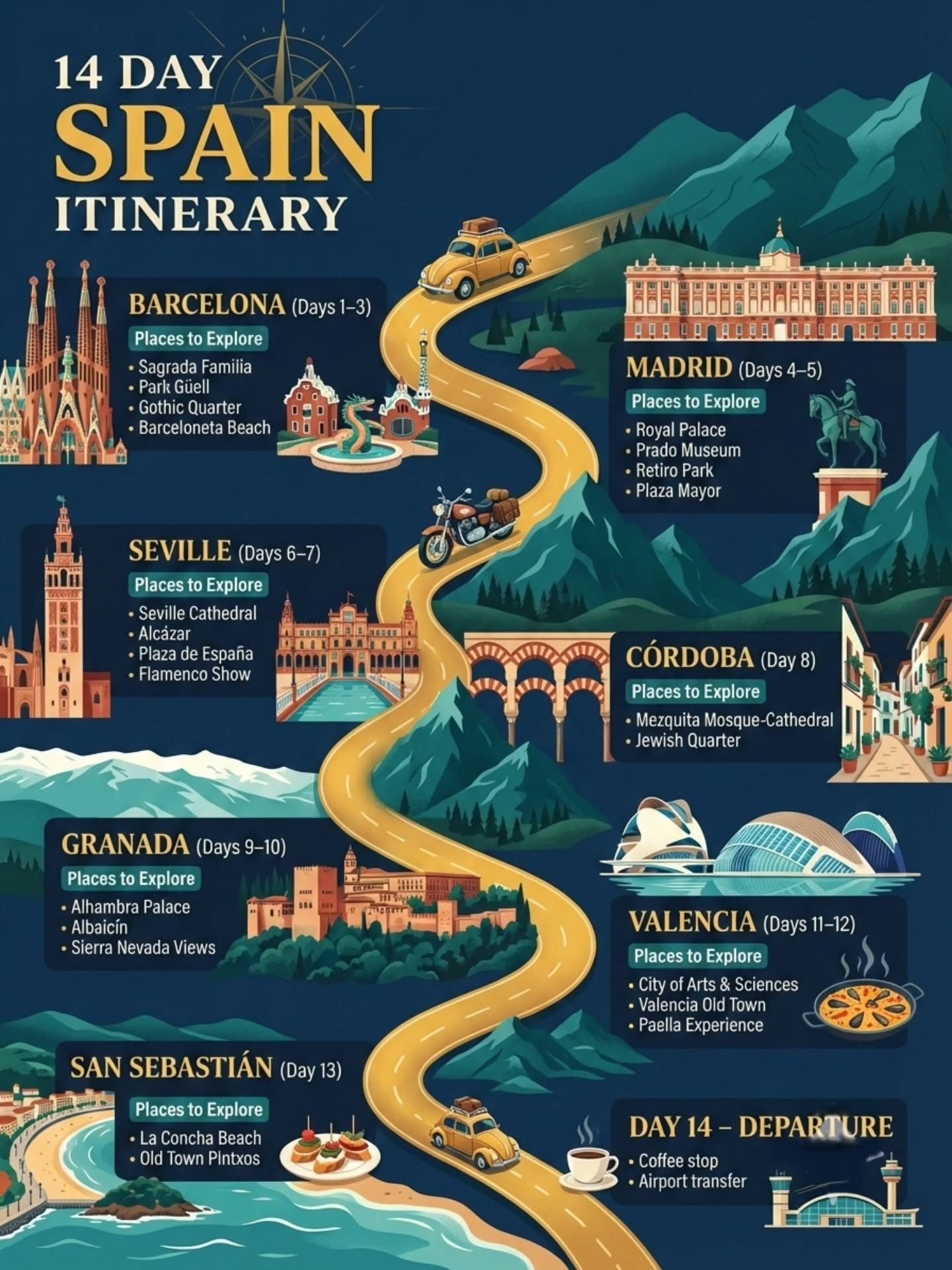 14-Day Spain Itinerary: Essential Cities & Attractions
