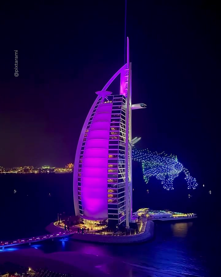 Burj Al Arab Fireworks and Drone Show in Dubai