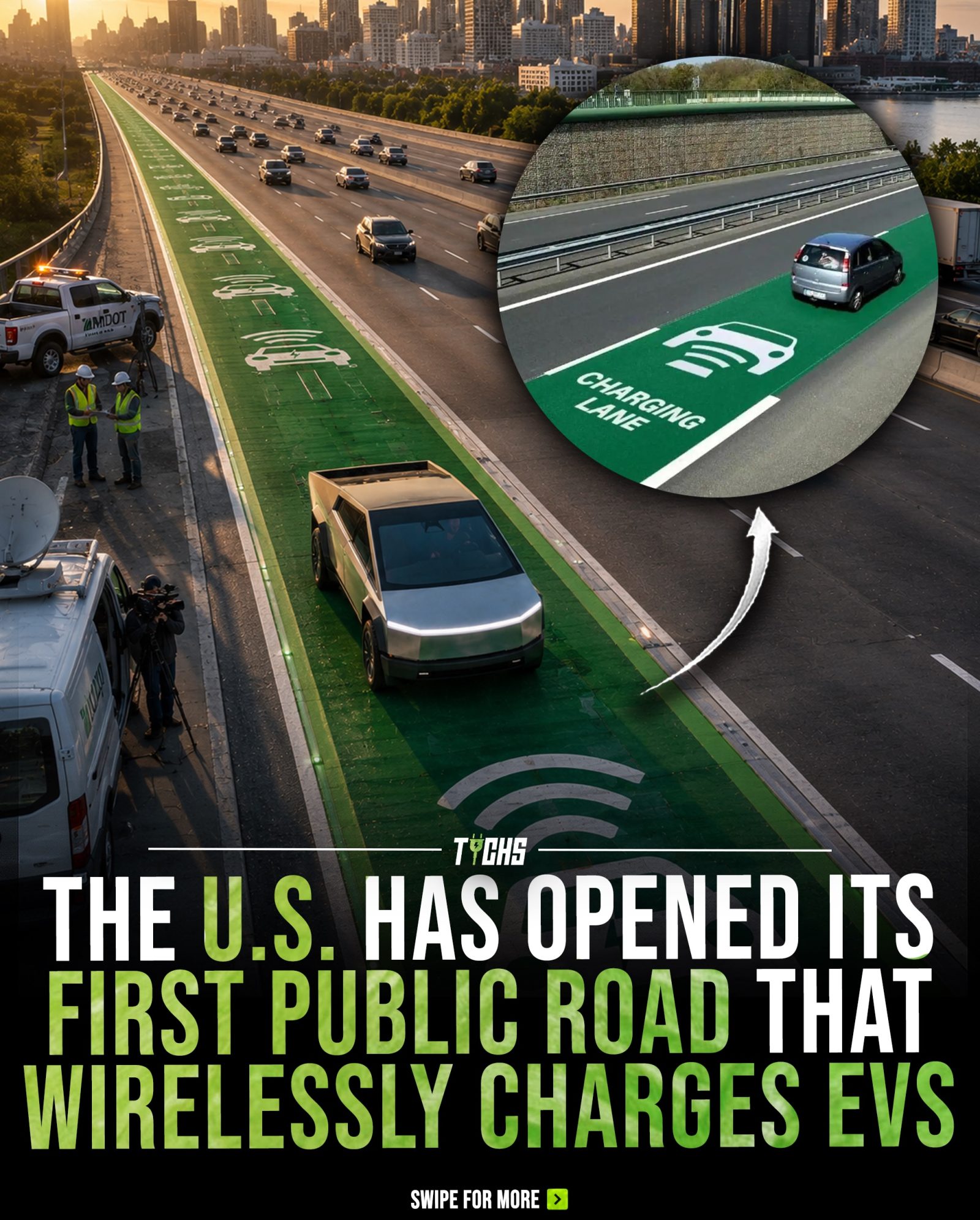 Wireless EV Charging Road Launched in Detroit