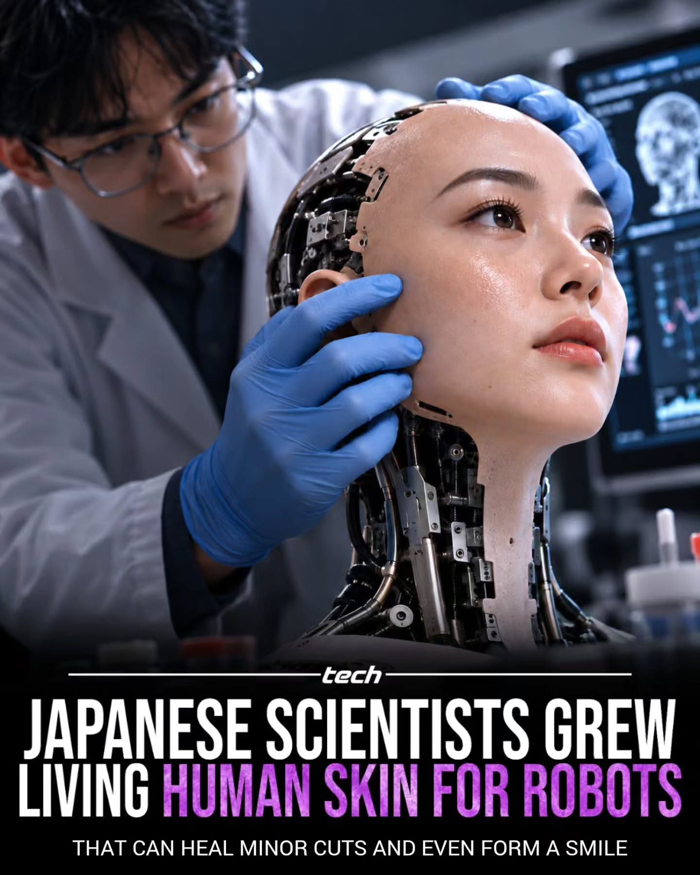 Japanese Scientists Create Healing Living Skin for Robots