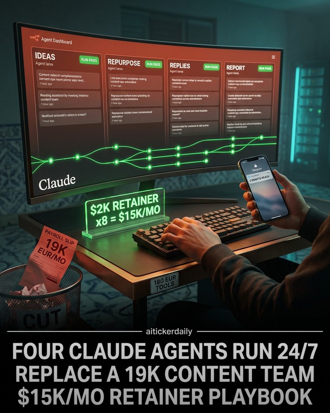 Aitickerdaily: Four Claude Agents Cut Content Costs to Just $180