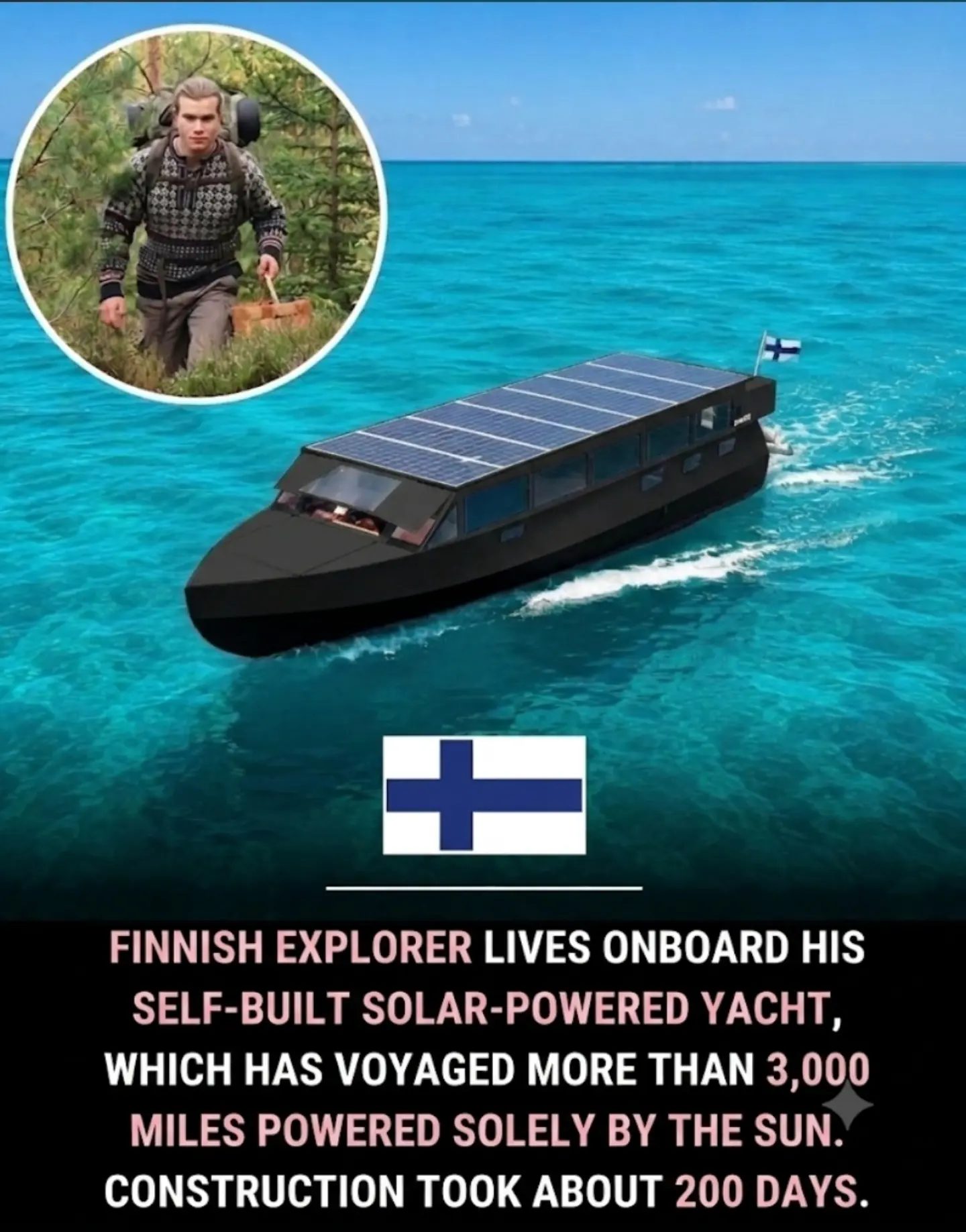 Finnish Explorer's 3,000-Mile Solar Yacht Voyage