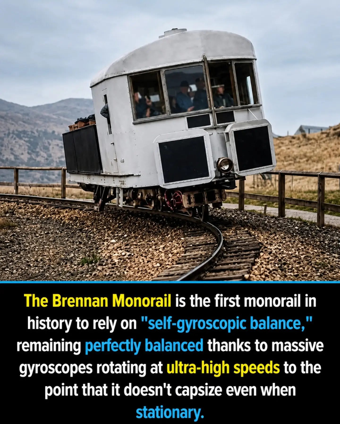 The Brennan Monorail: Revolutionizing Stability with Gyroscopic Balance