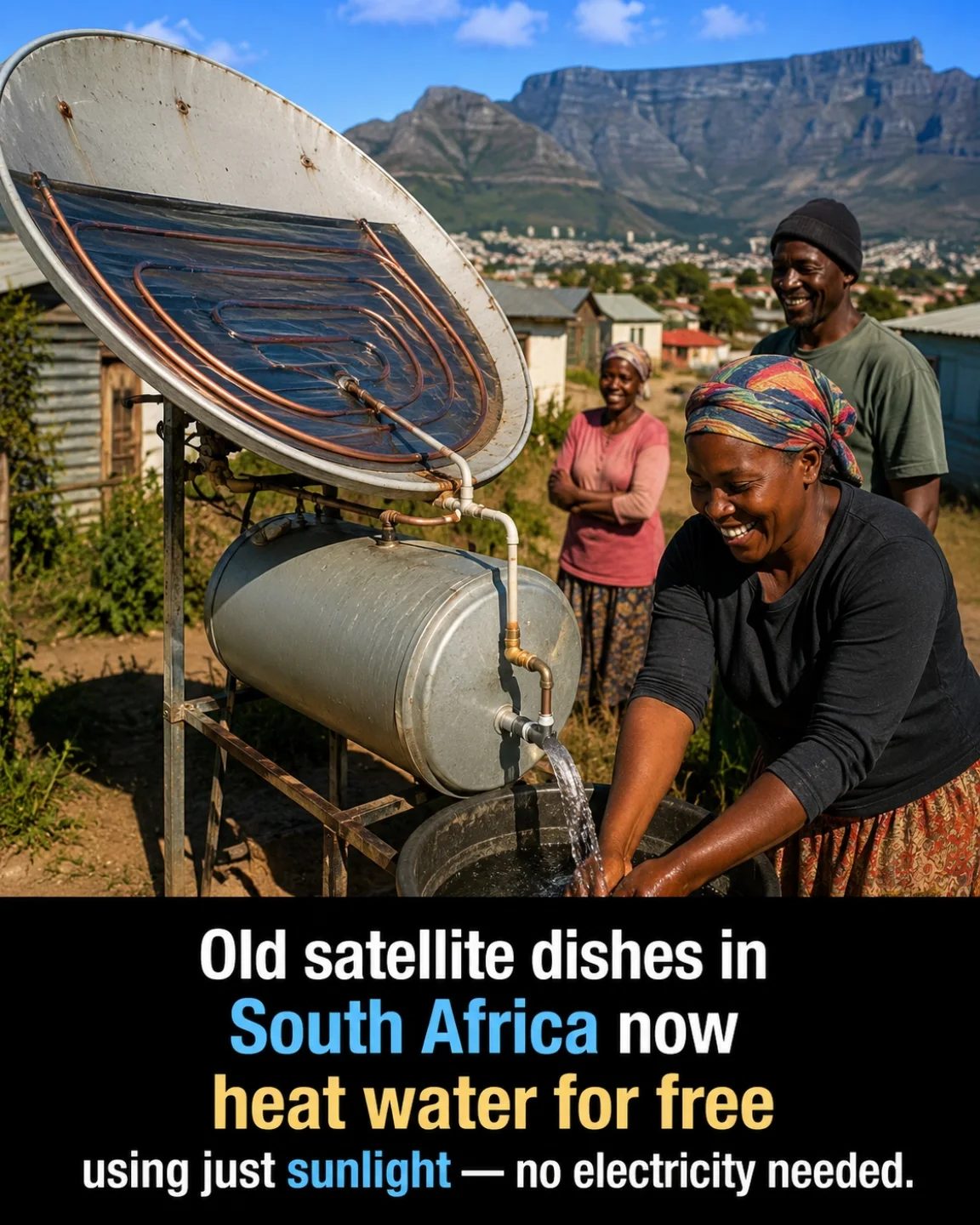 Sustainable South Africa: Repurposed Satellite Dishes Heat Water
