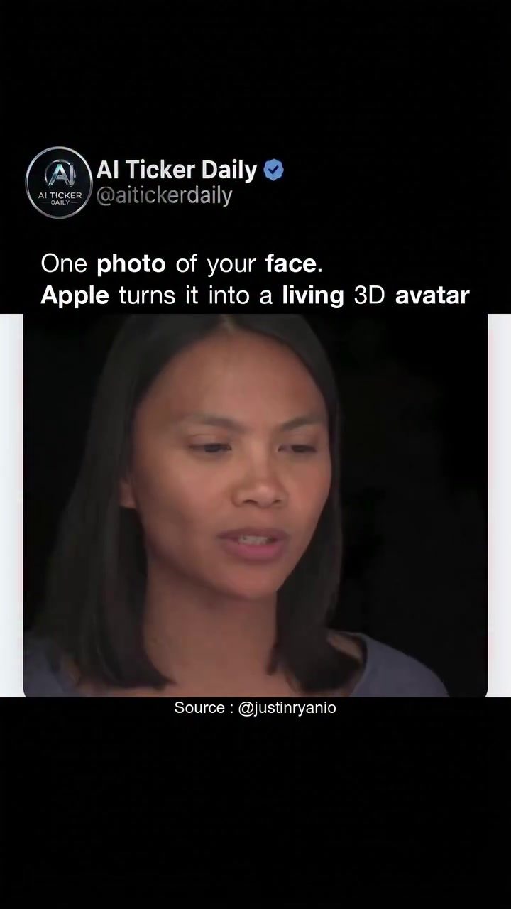 Apple's HeadsUp: Turn Photos into Living 3D Avatars
