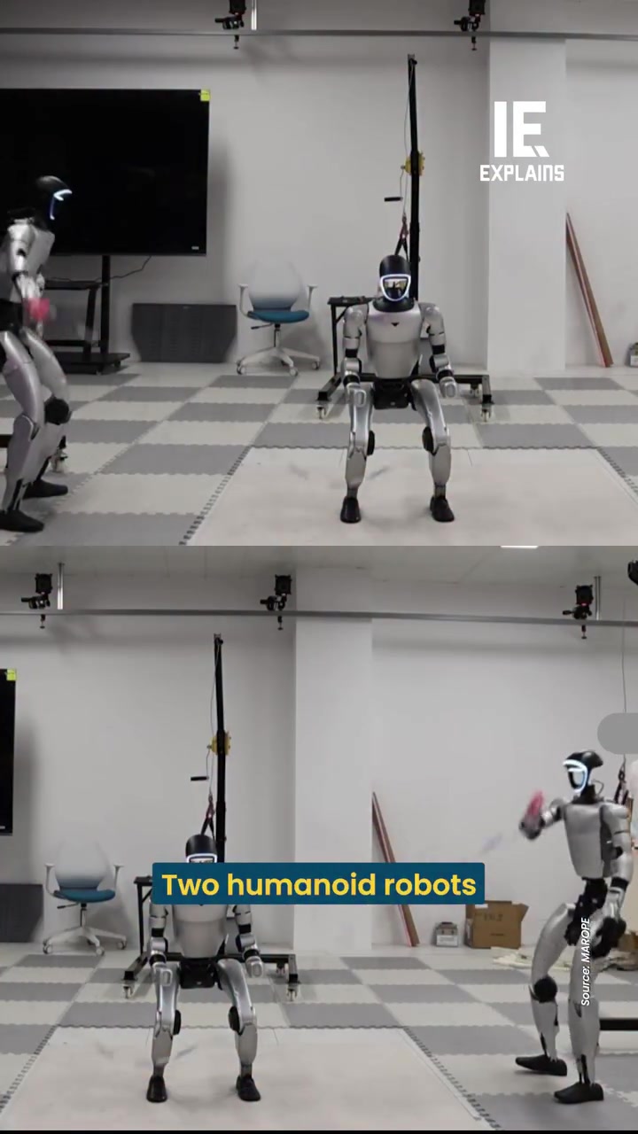 Humanoid Robots Coordinate Skipping Rope Demonstration