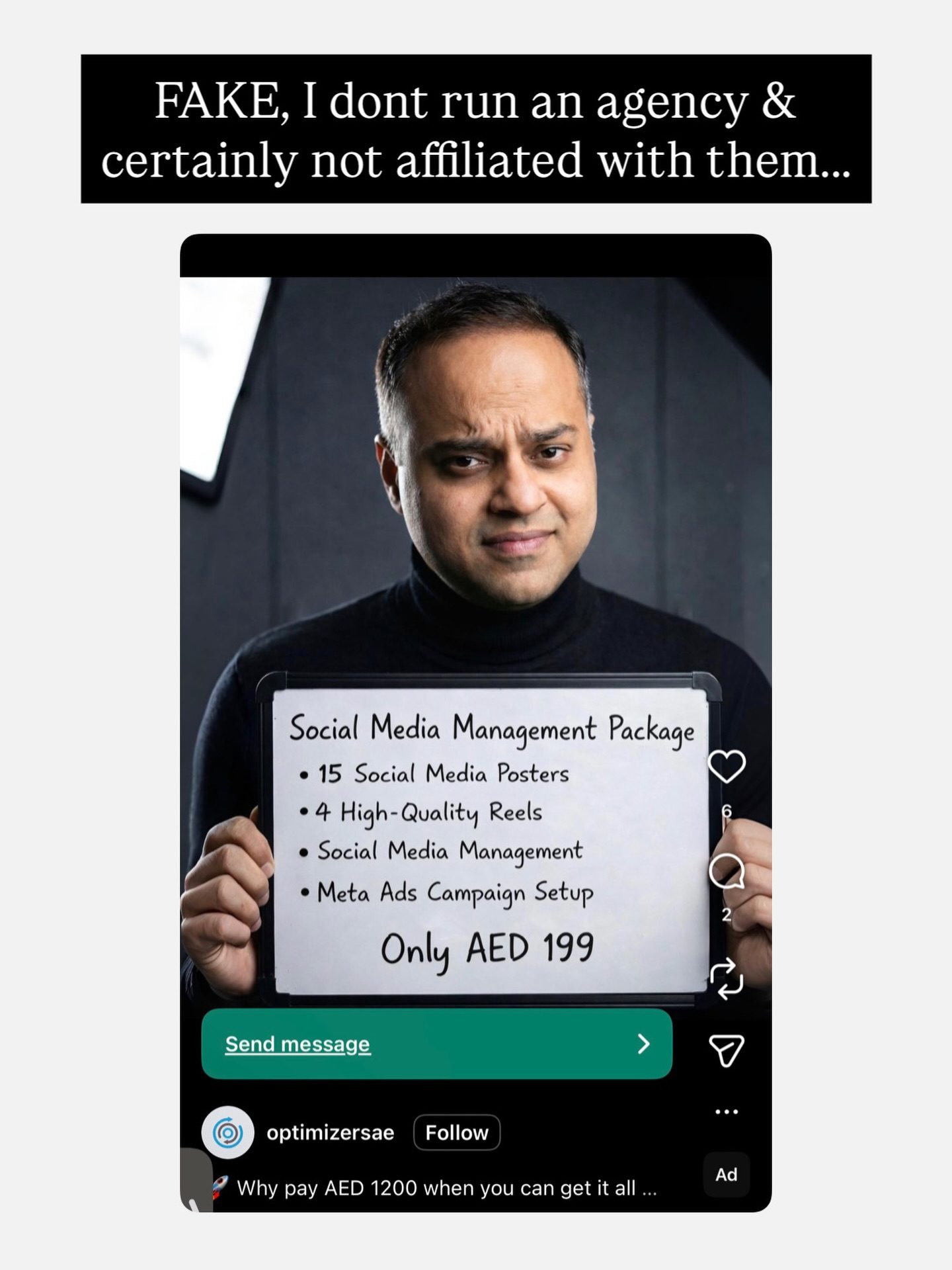 **Optimizersae's UAE Social Media Management Package: 15 Posts, 4 Reels, Meta Ads**
