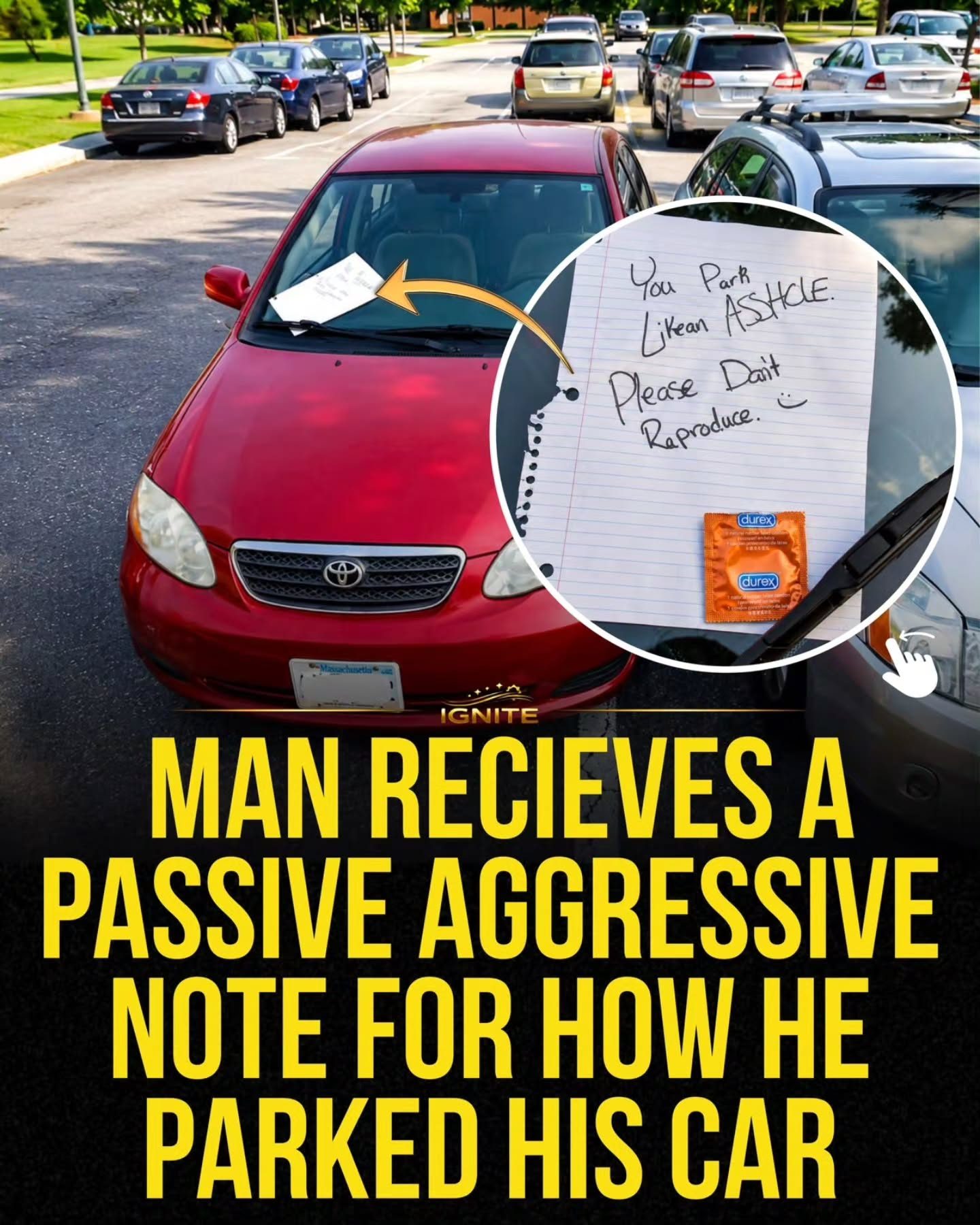 Man Receives Harsh Parking Note with Durex Surprise