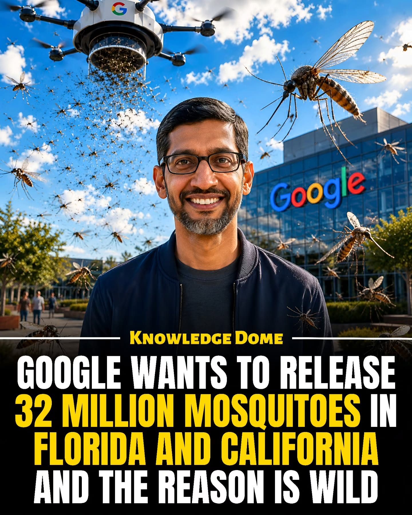 Google's Ambitious Plan to Release 32 Million Mosquitoes in Florida and California