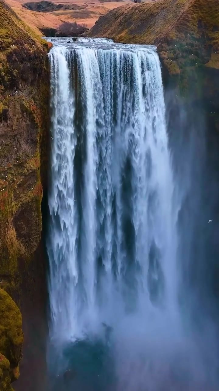 Breathtaking Waterfall Cascading Down Cliff