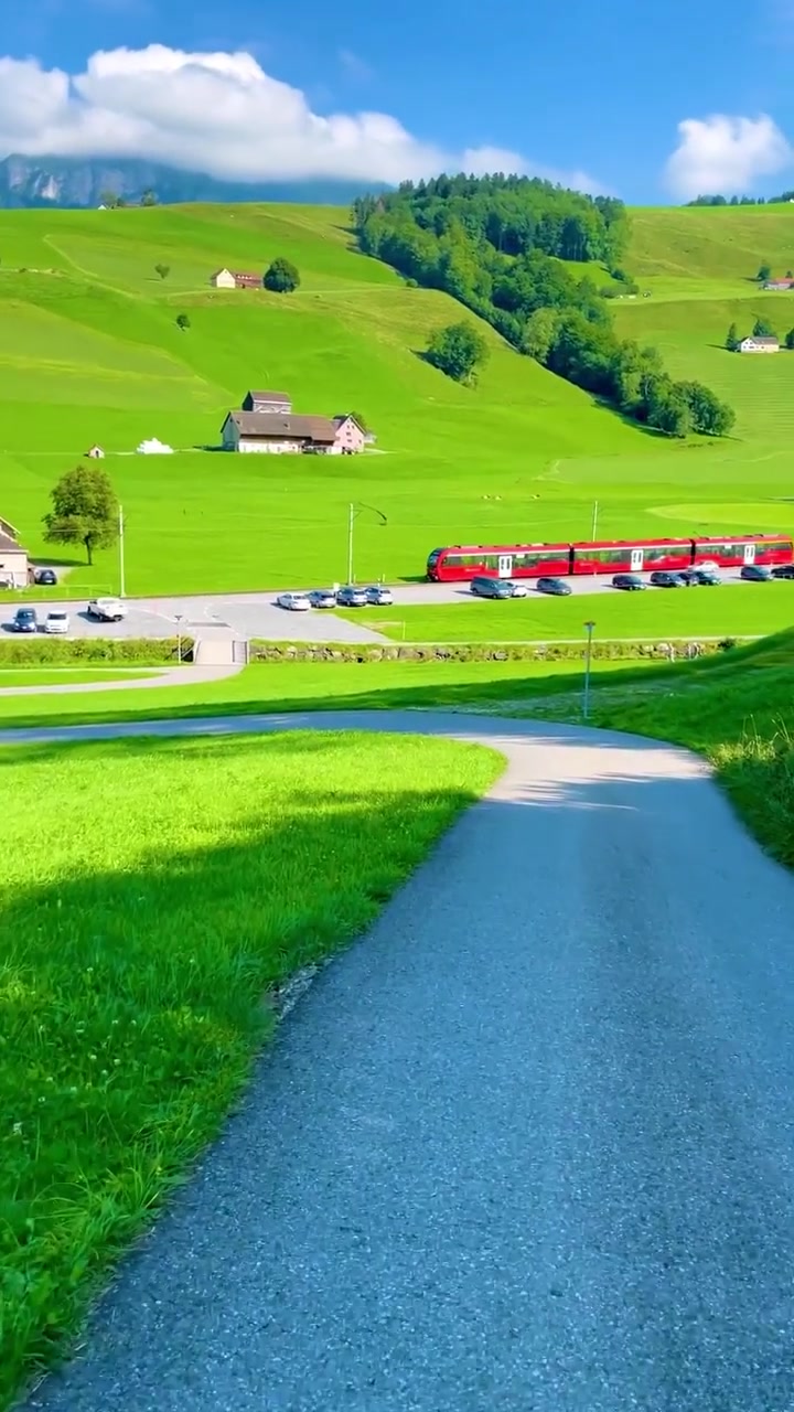 Scenic Train Journey Through Lush Landscapes