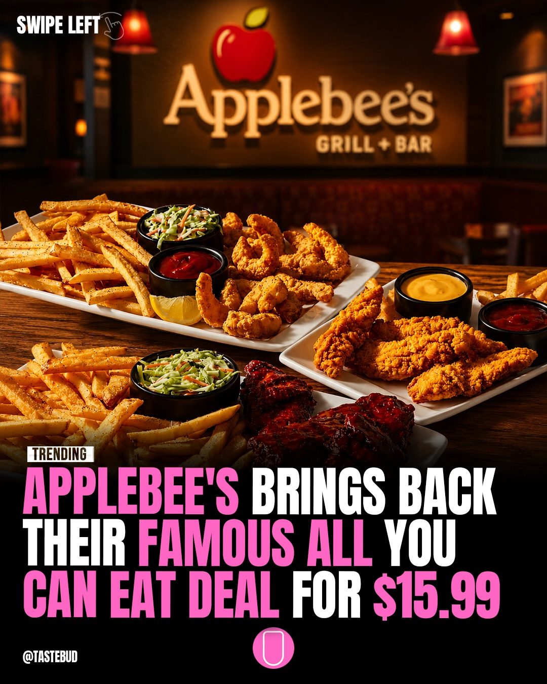 Applebee's All You Can Eat Deal: Enjoy Wings, Riblets & Shrimp