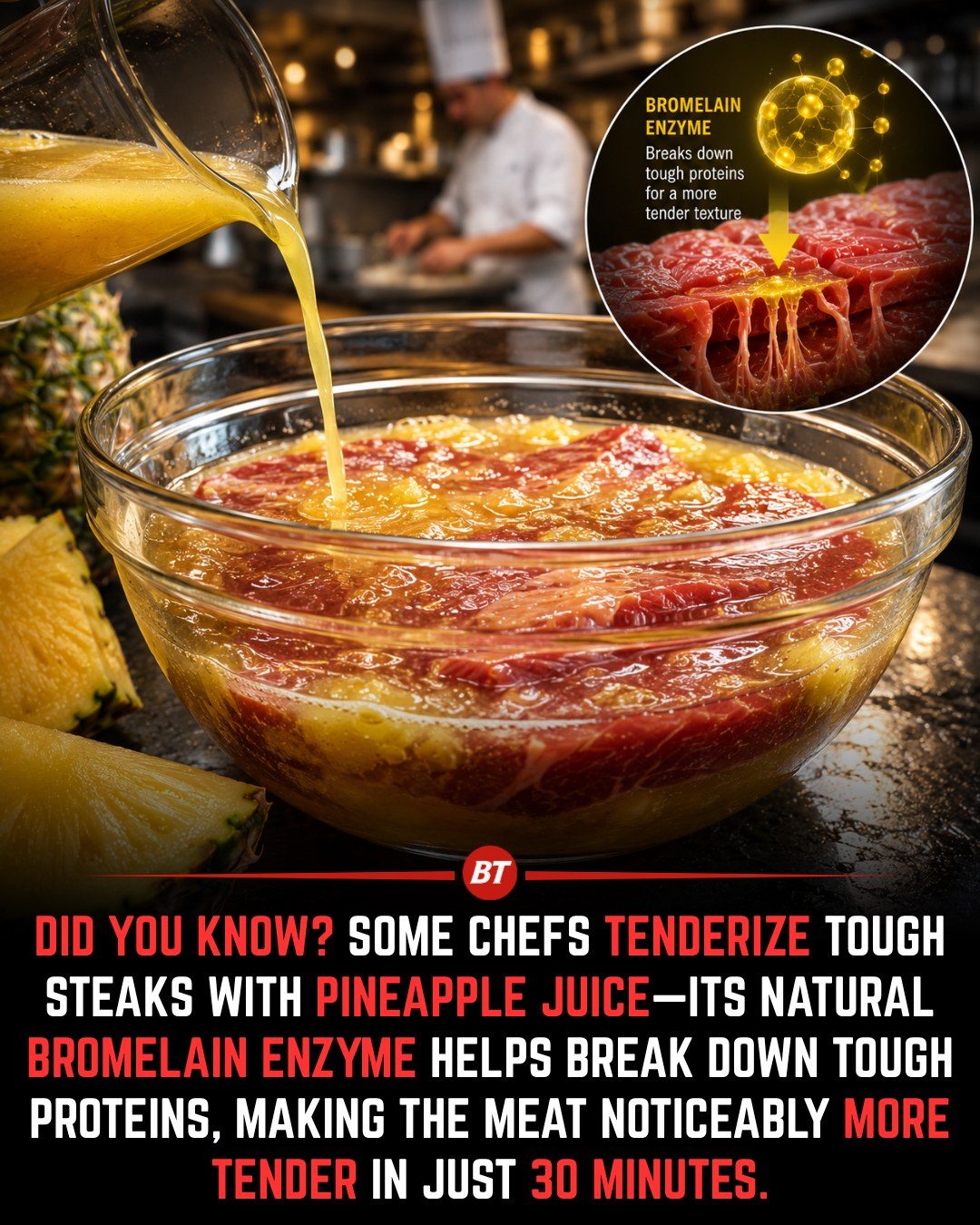 Tenderize Tough Steak with Pineapple Juice