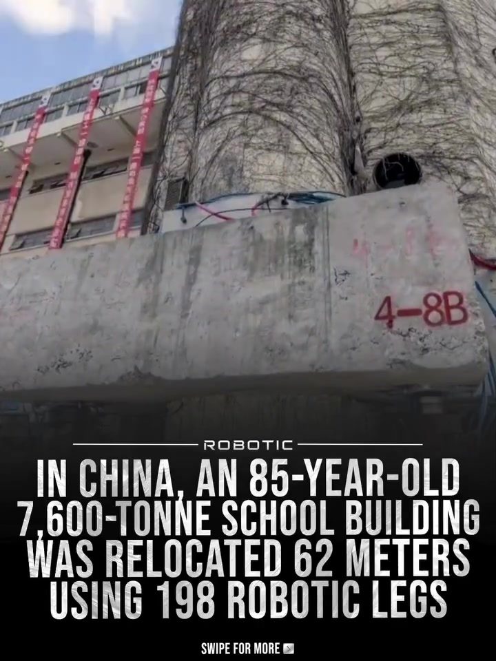 Innovative School Relocation: 85-Year-Old Building Walks 62 Meters with Robotic Legs