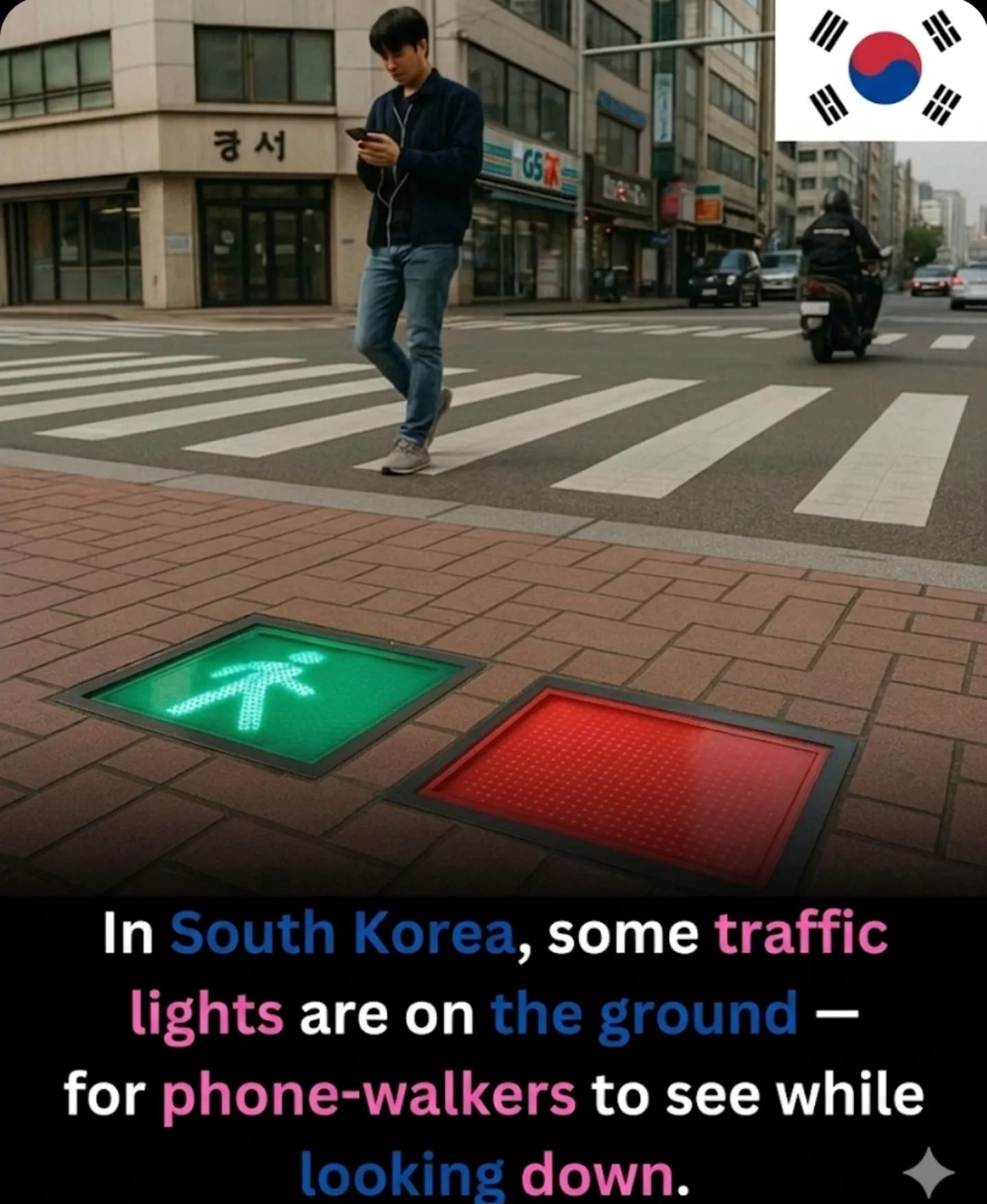South Korea's Smart Solution: LED Floor Lights for Distracted Pedestrians