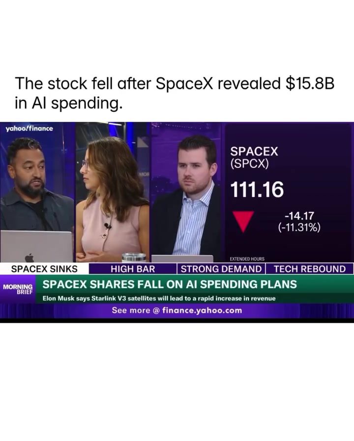 SpaceX Stock Falls Amid AI Spending and Share Unlocks