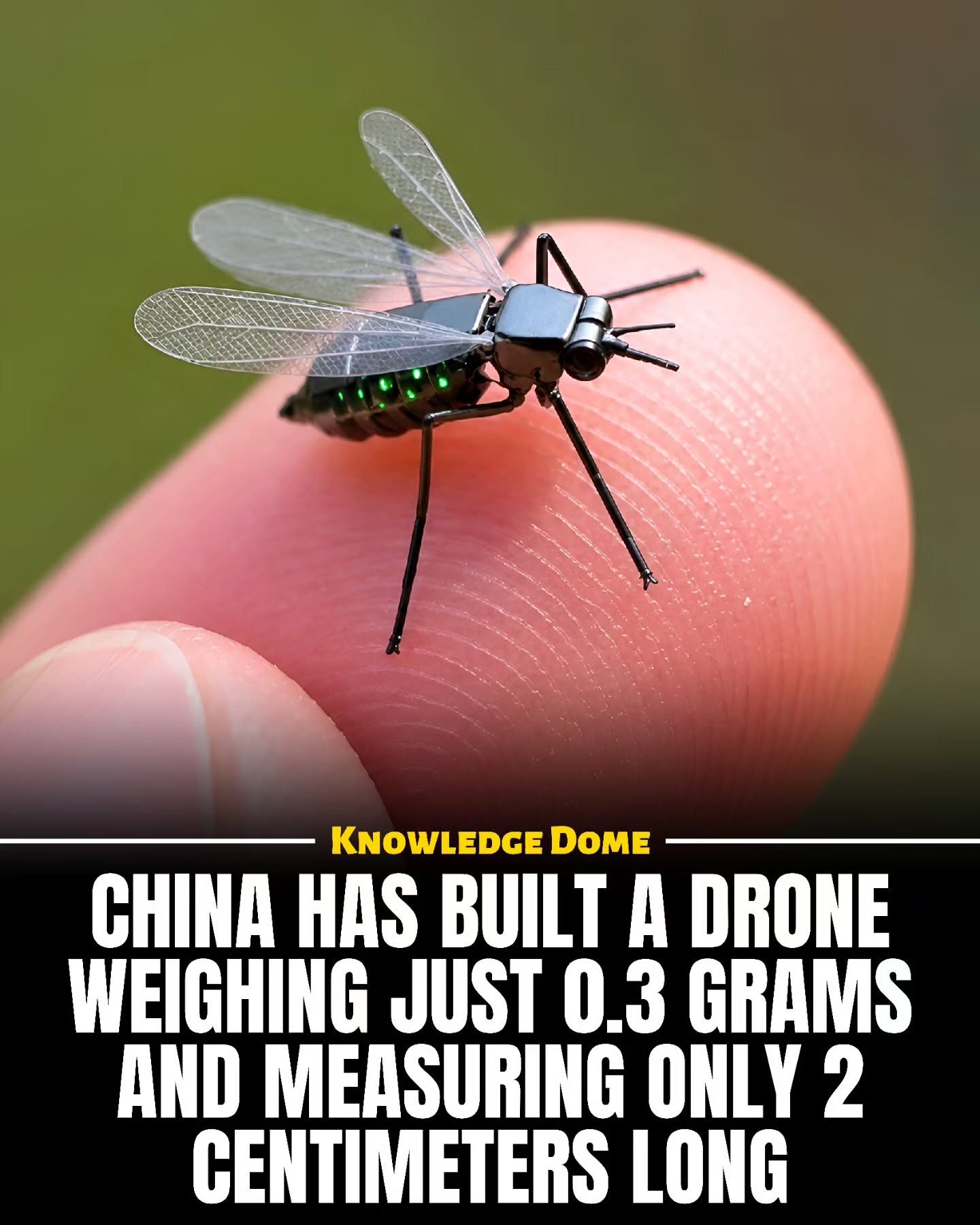 China's Mini Mosquito Drone: 0.3 Grams, 2cm, Military Spying