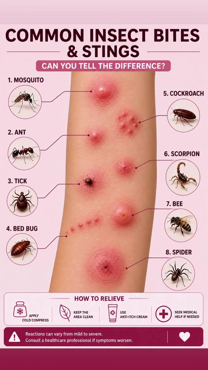 Learn to Identify Common Insect Bites and Stings: Mosquito, Ant, Tick, and More