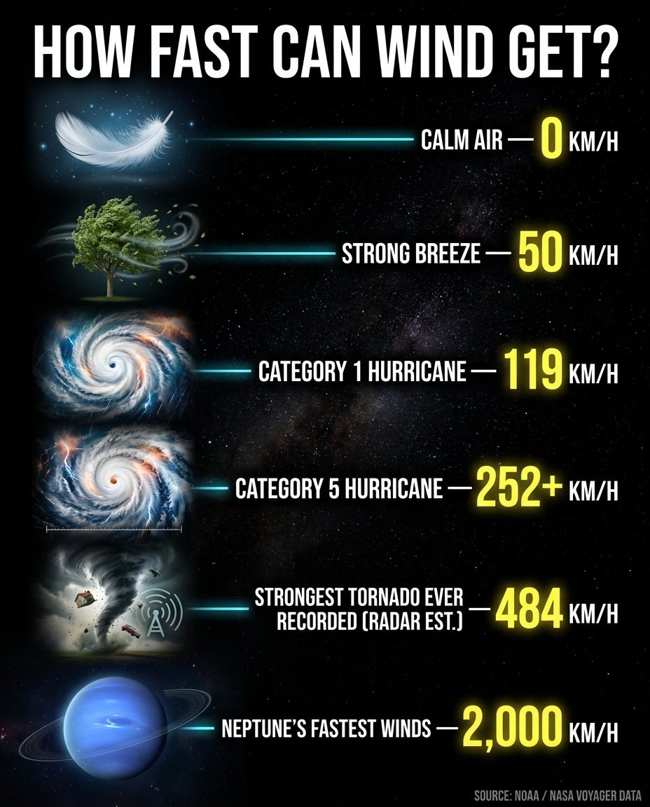 Wind Speeds: Calm to Neptune's Fastest