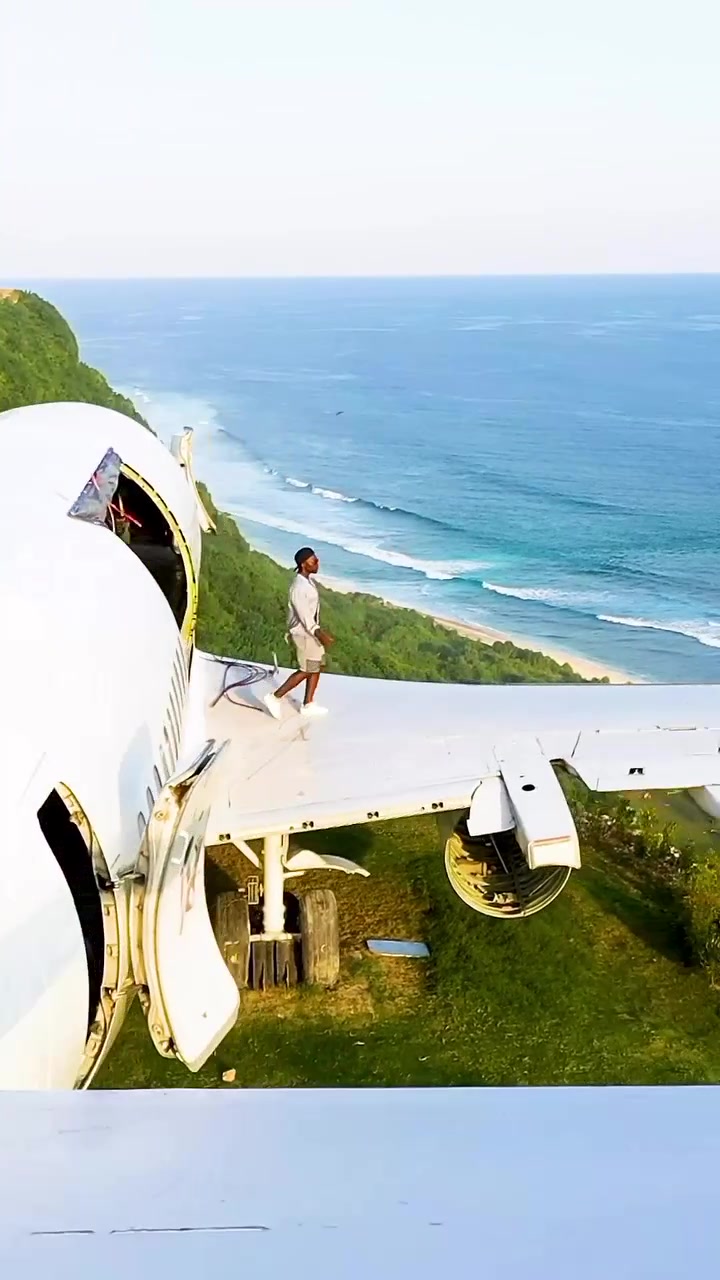 Airplane on Cliff: Unique Ocean Views