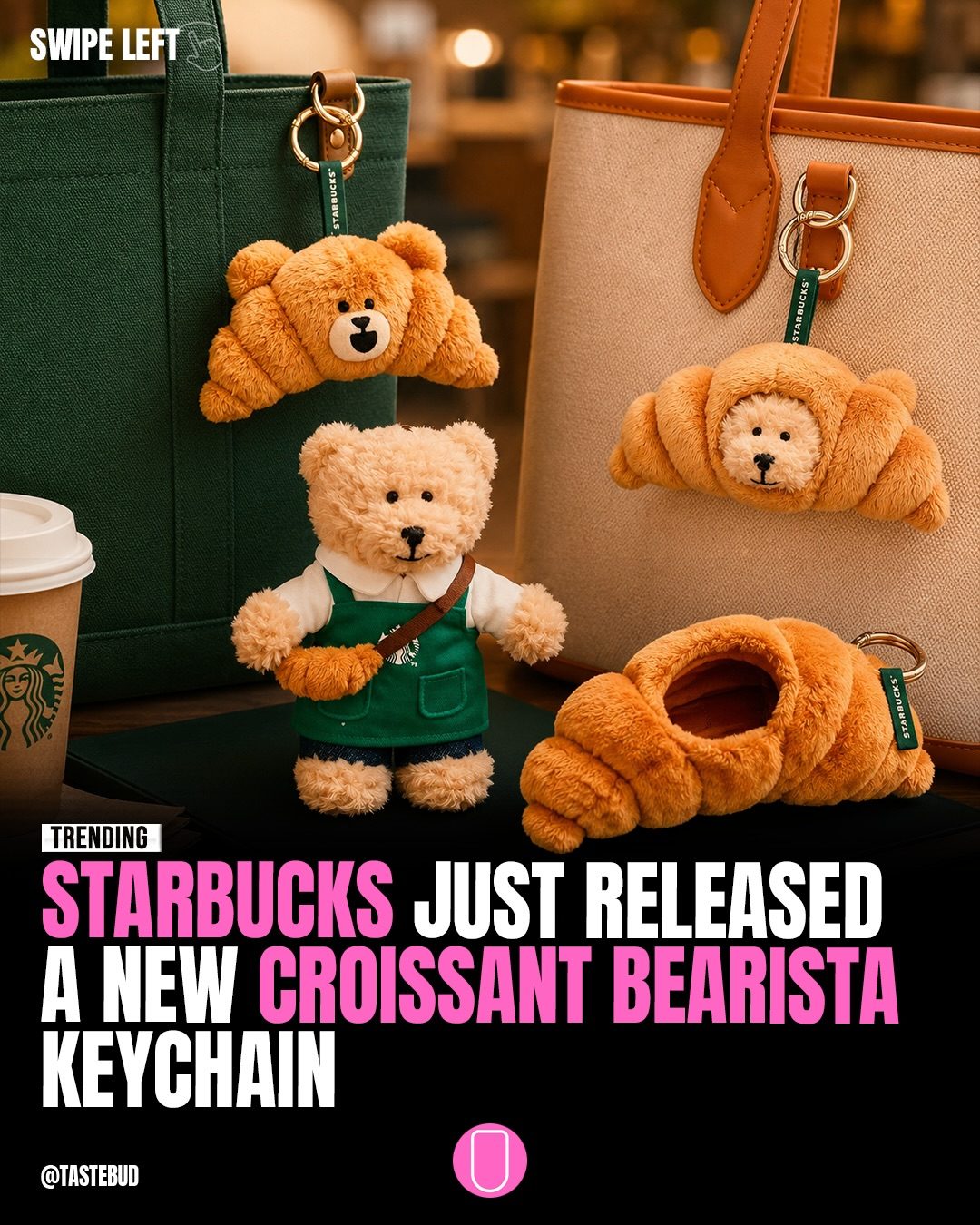 Starbucks' New Bearista Keychain: A Croissant-Shaped Delight