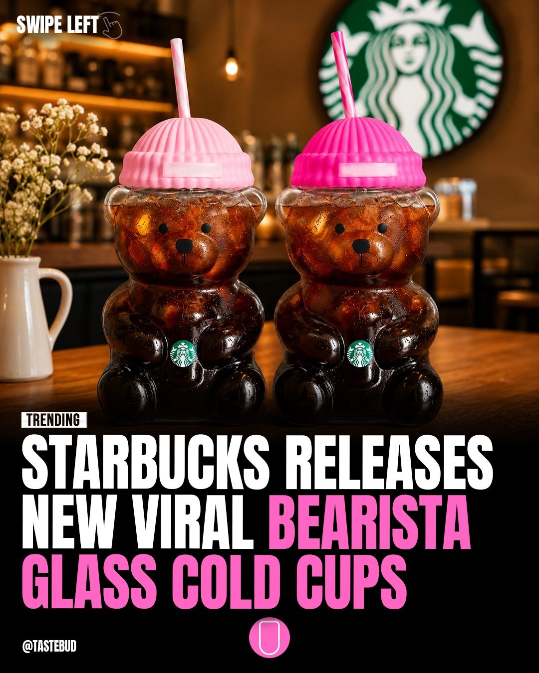 Starbucks Korea Launches Pink Bearista Glass Cold Cups