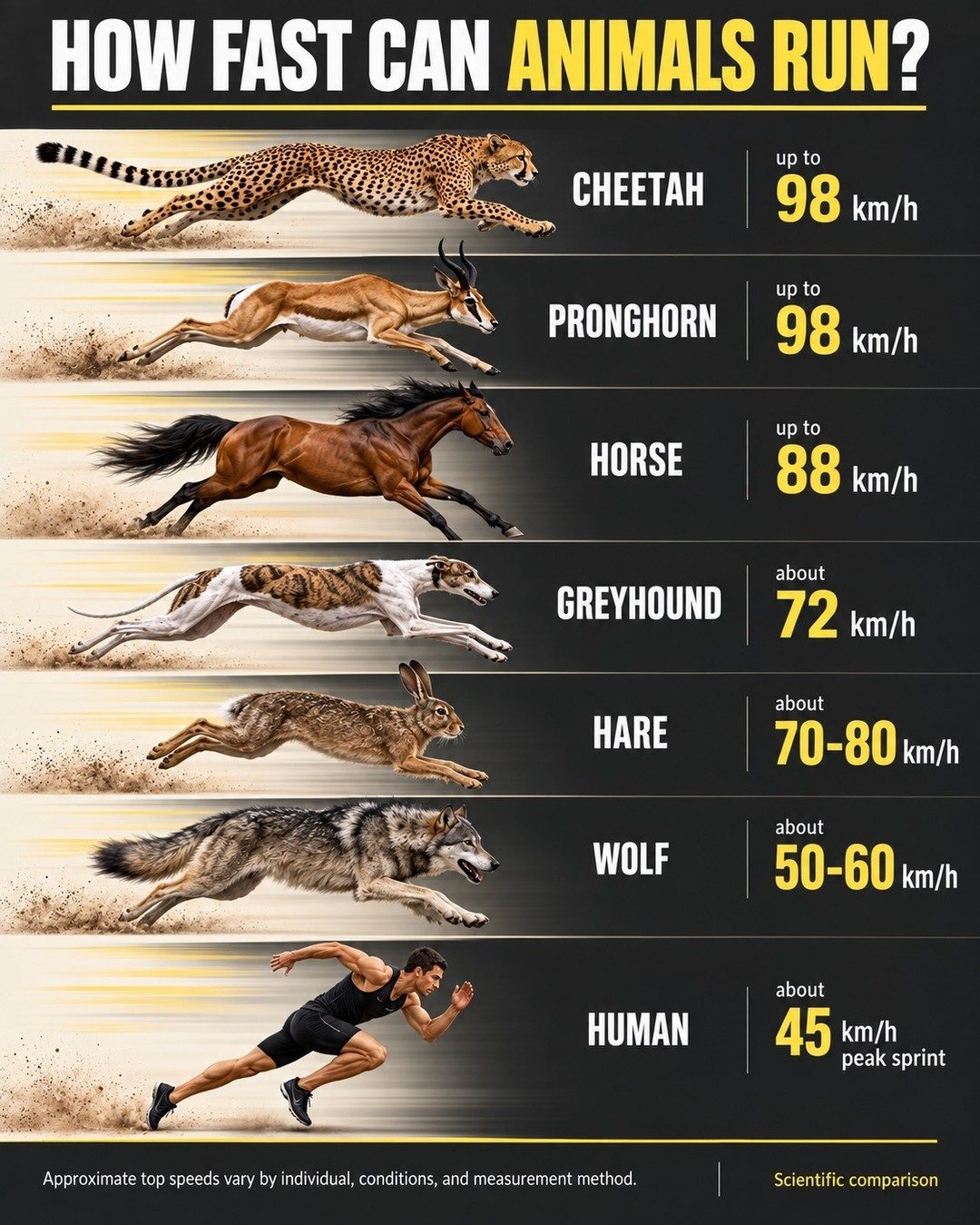 Animal Running Speeds: Cheetah vs.
