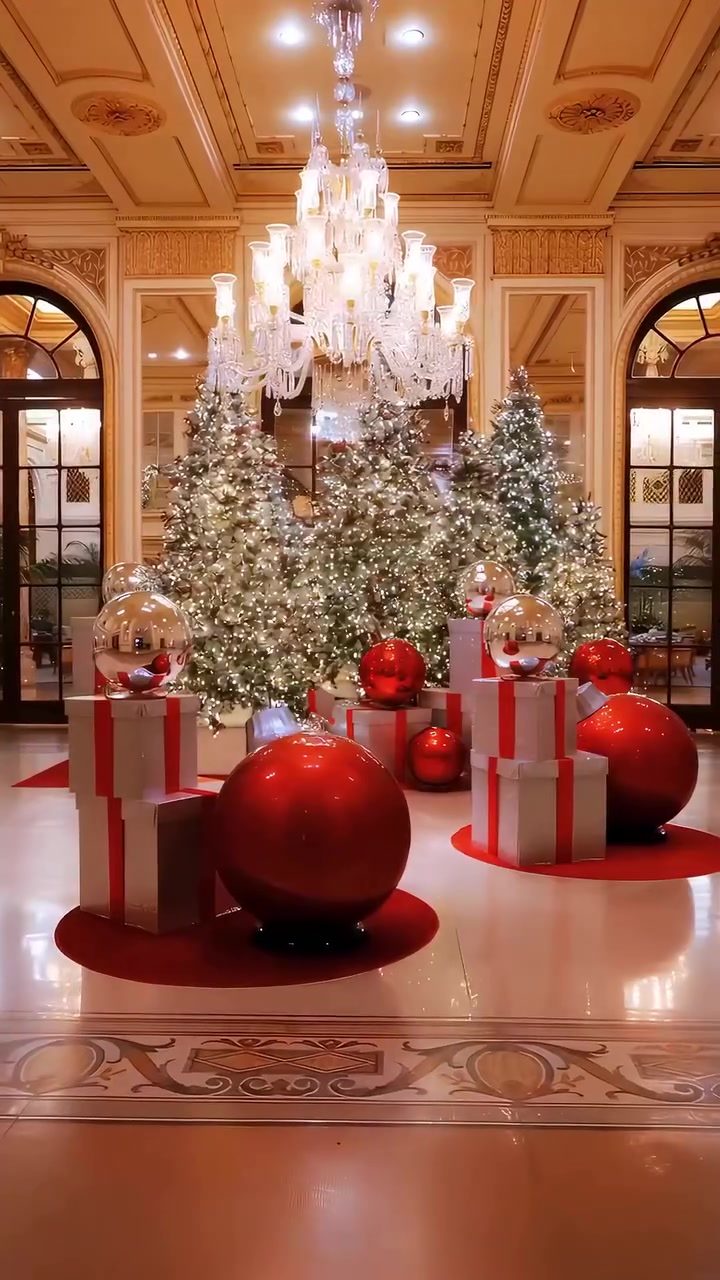 Elegant Winter Hotel Scenes: Luxurious Decor and Festive Magic