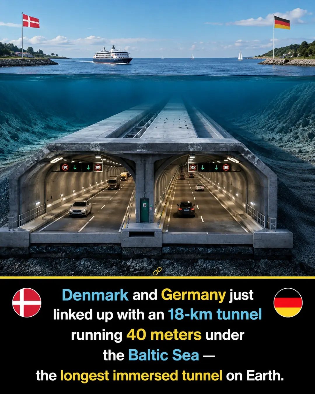 Denmark and Germany's 18km Immersed Sea Tunnel