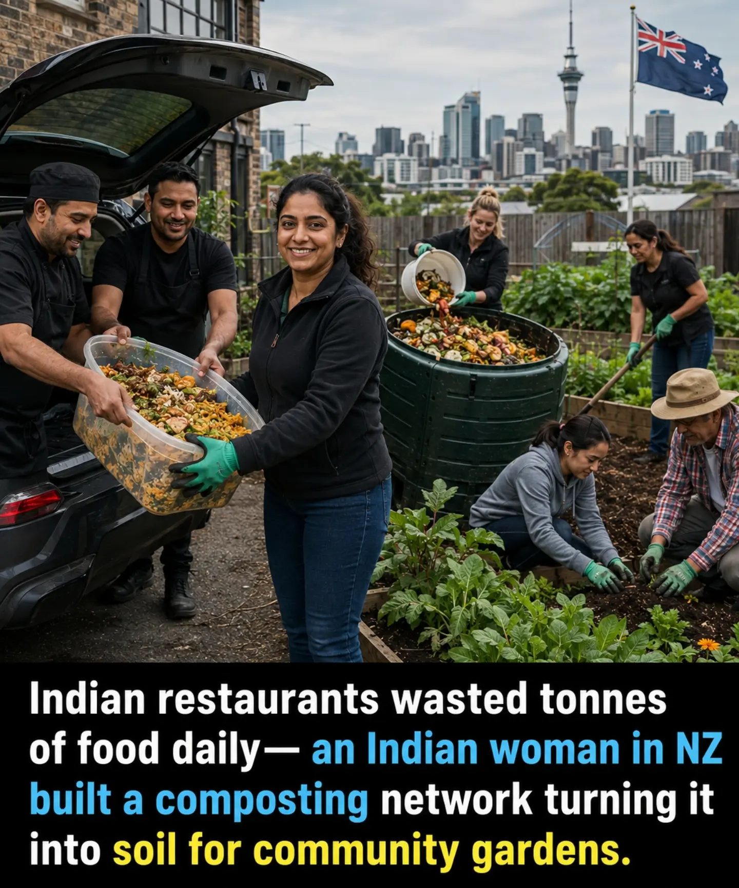 How an Indian Woman is Turning Food Waste into Community Garden Gold