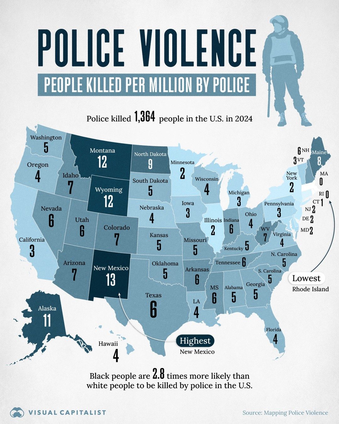 Police Violence Statistics 2024: U.S. Deaths by State