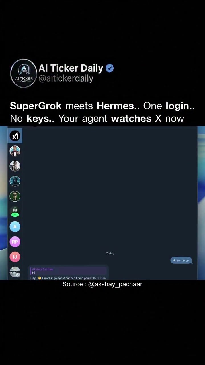 AI Ticker Daily Unveils SuperGrok Integration with Hermes