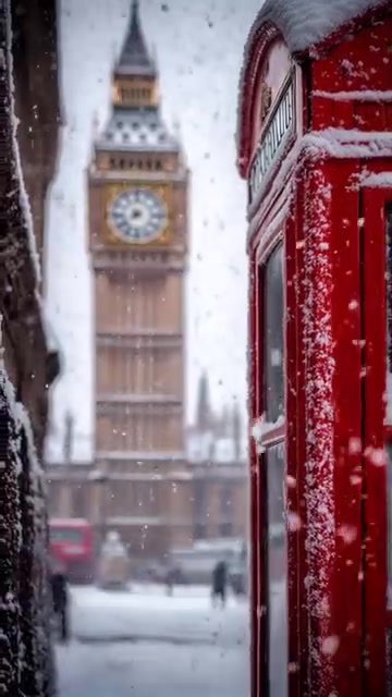 London's Winter Magic: Snowy Iconic Landmarks and Fireworks