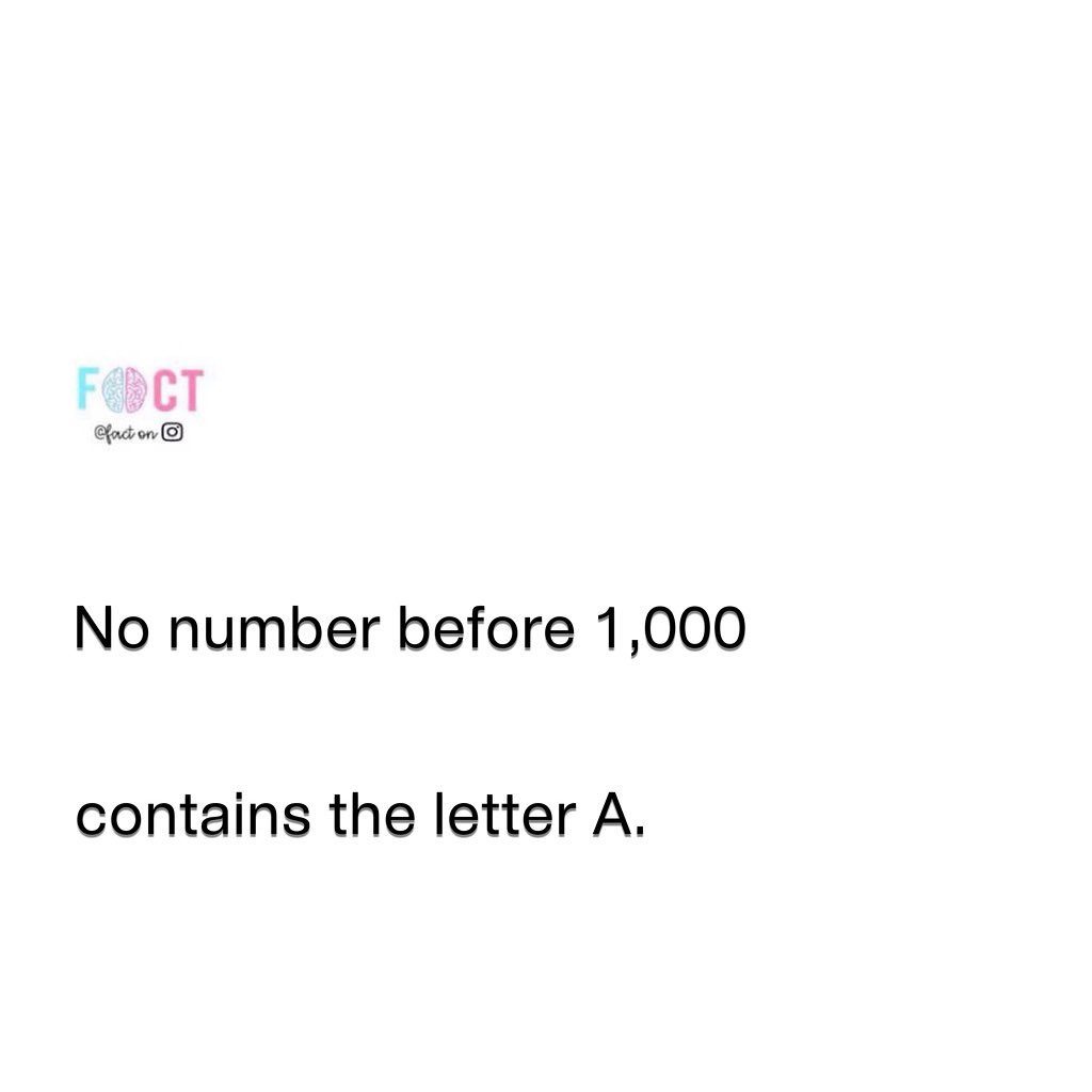 Fact On Reveals: Why No Number Precedes 1,000