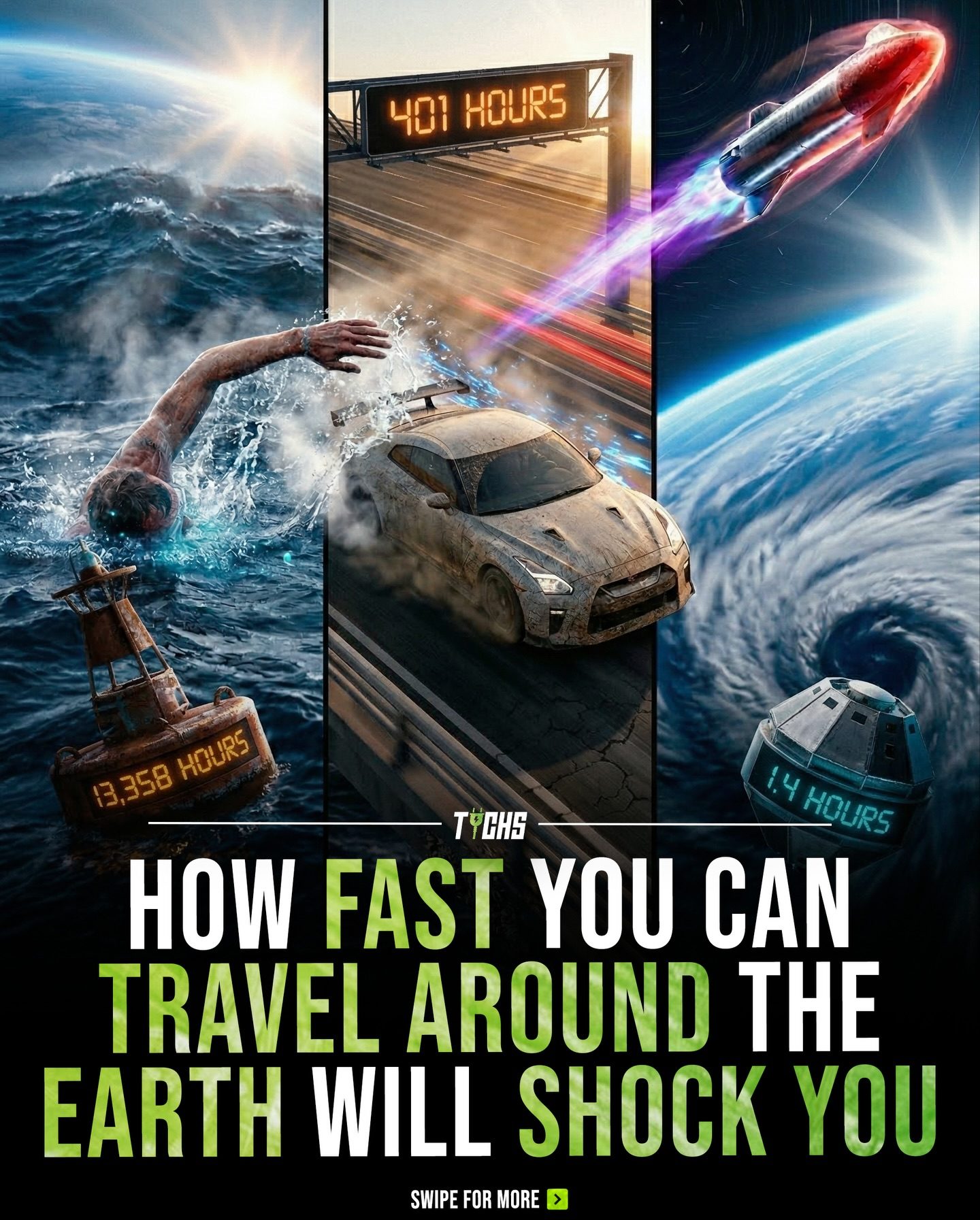 Shocking Time to Circle Earth: Compare 13,358 Hours by Various Travel Methods