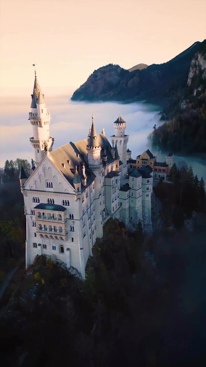 Neuschwanstein Castle: Aerial View of Bavarian Beauty
