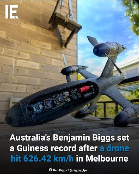 Benjamin Biggs' Drone Hits 626.42 km/h, Sets Guinness Record