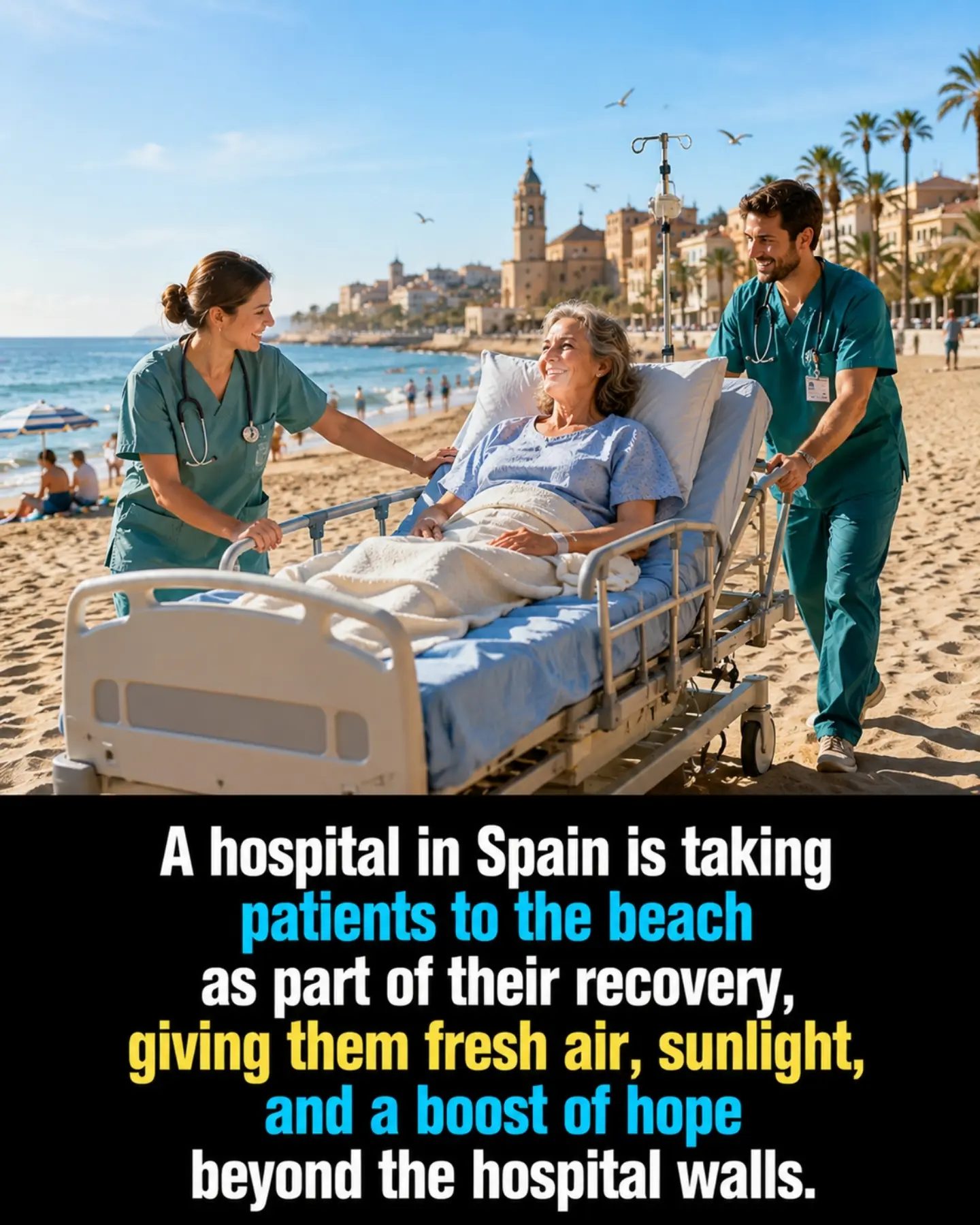 Spanish Hospital's Beach Therapy for Patient Recovery