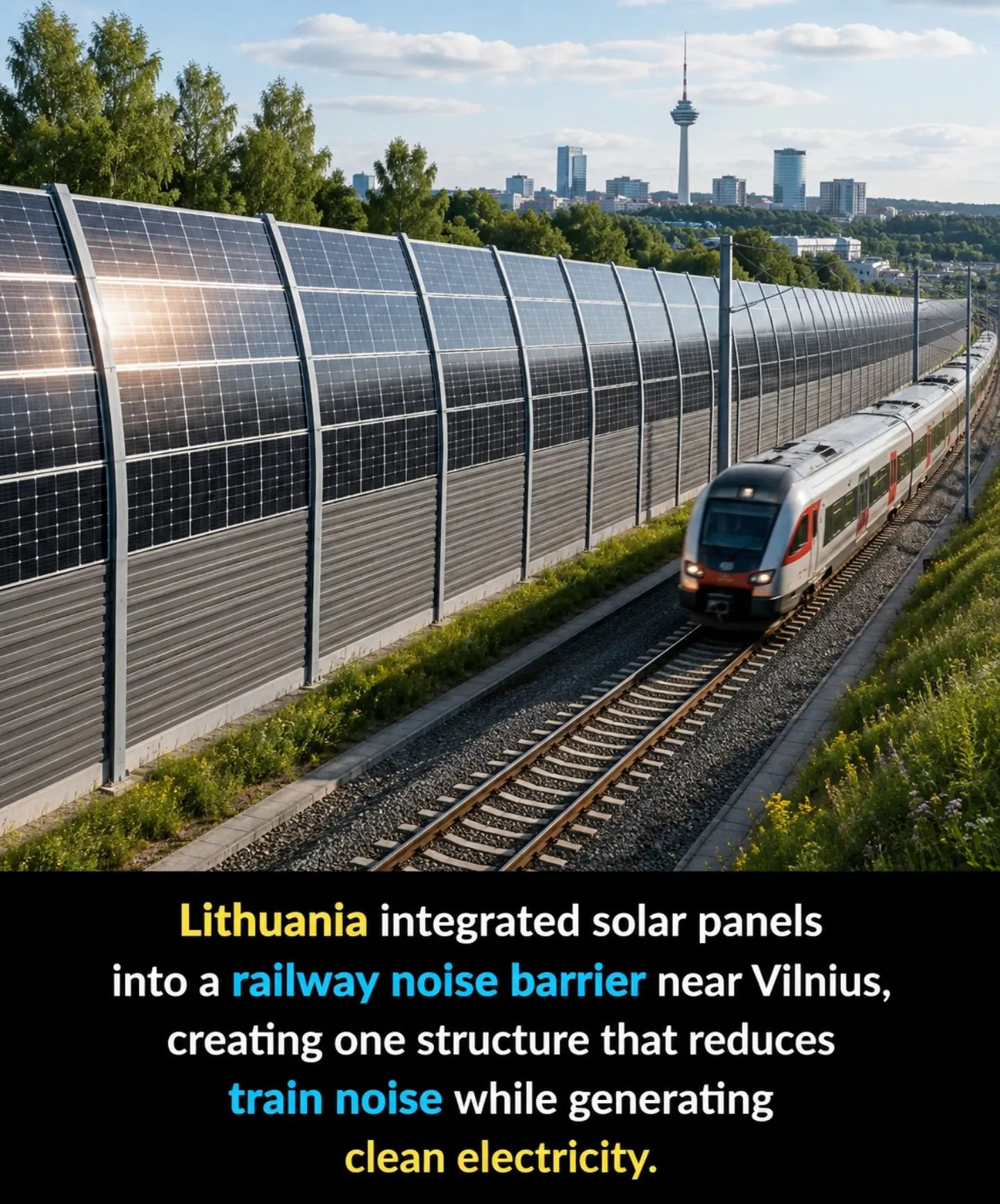 Lithuania's Solar-Powered Railway Noise Barriers