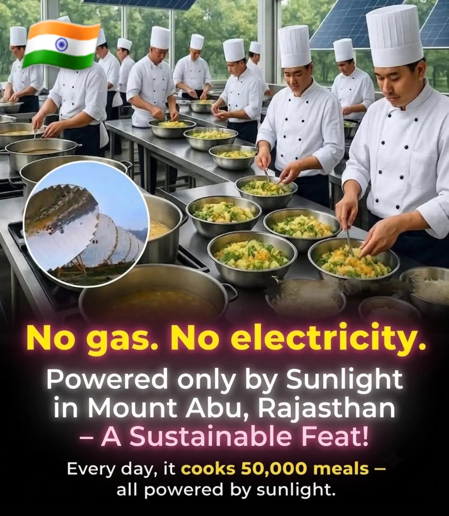 Solar Steam Kitchen in Mount Abu Cooks 50,000 Meals Daily