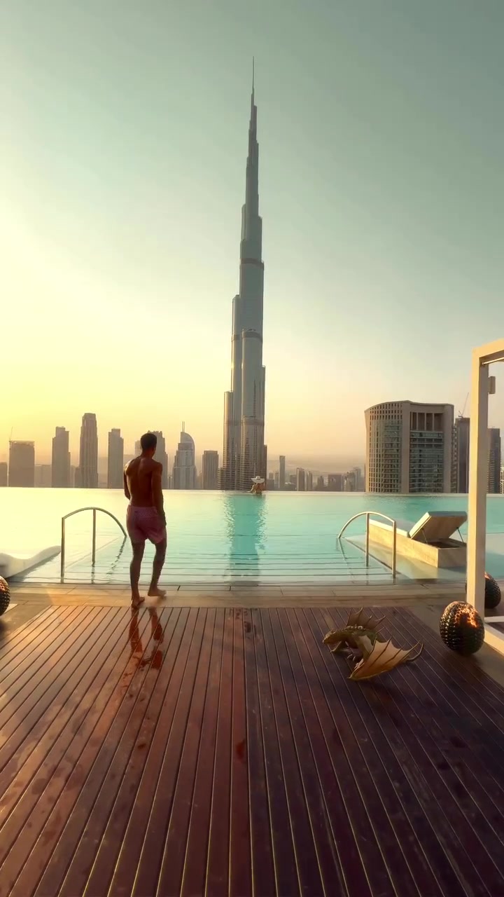 Dubai Rooftop Pool with Dragon: Game of Thrones Theme