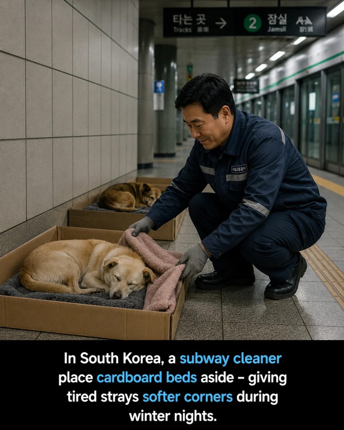 Seoul Subway Cleaner's Kind Act for Stray Dogs