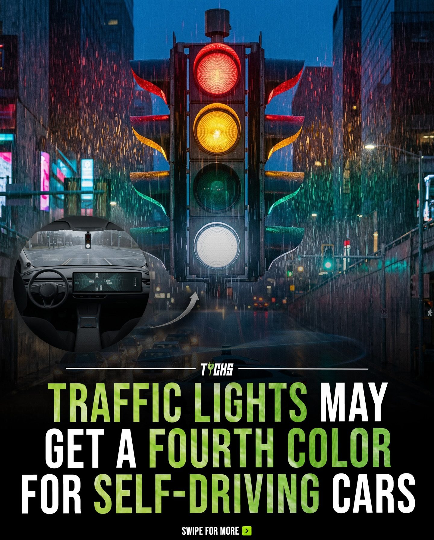 White Traffic Lights: Aiding Self-Driving Cars at Intersections