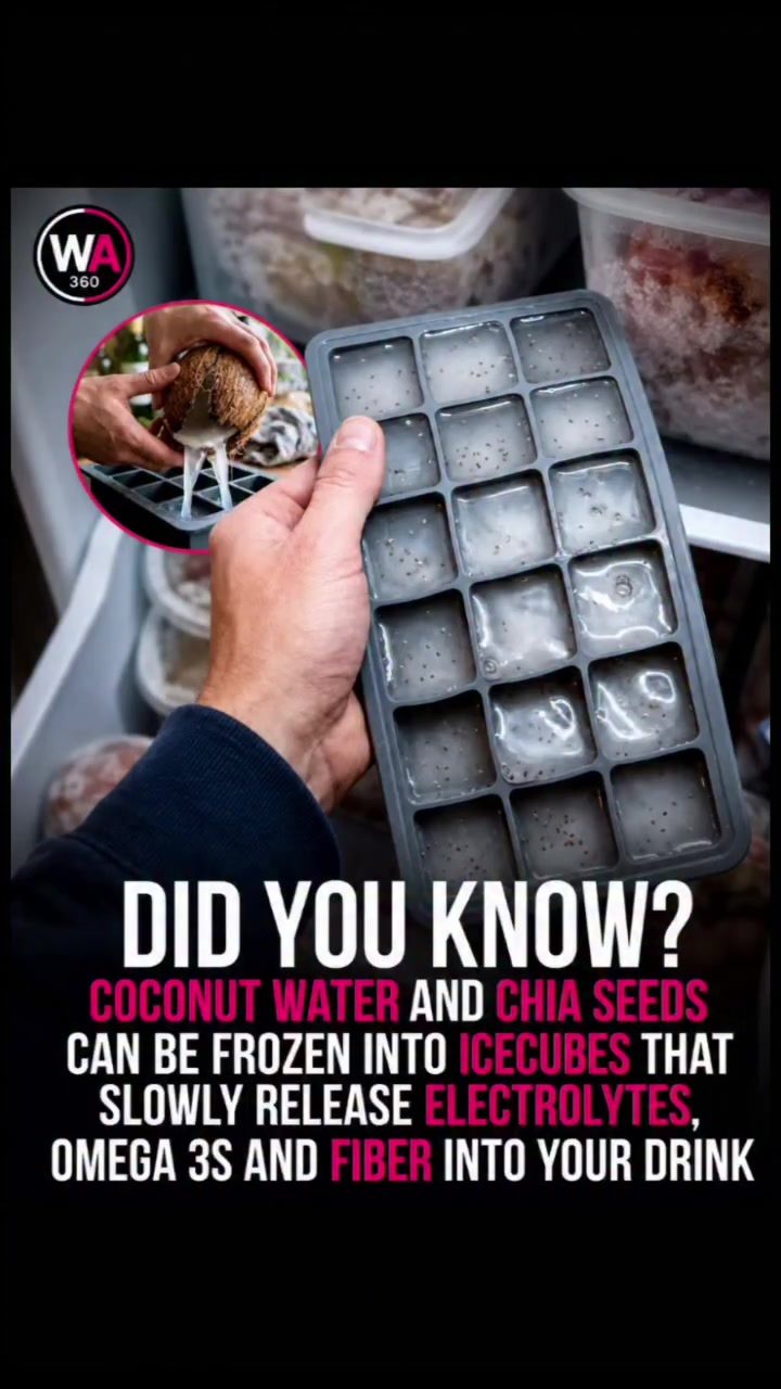 Boost Hydration with Coconut Water & Chia Seed Ice Cubes