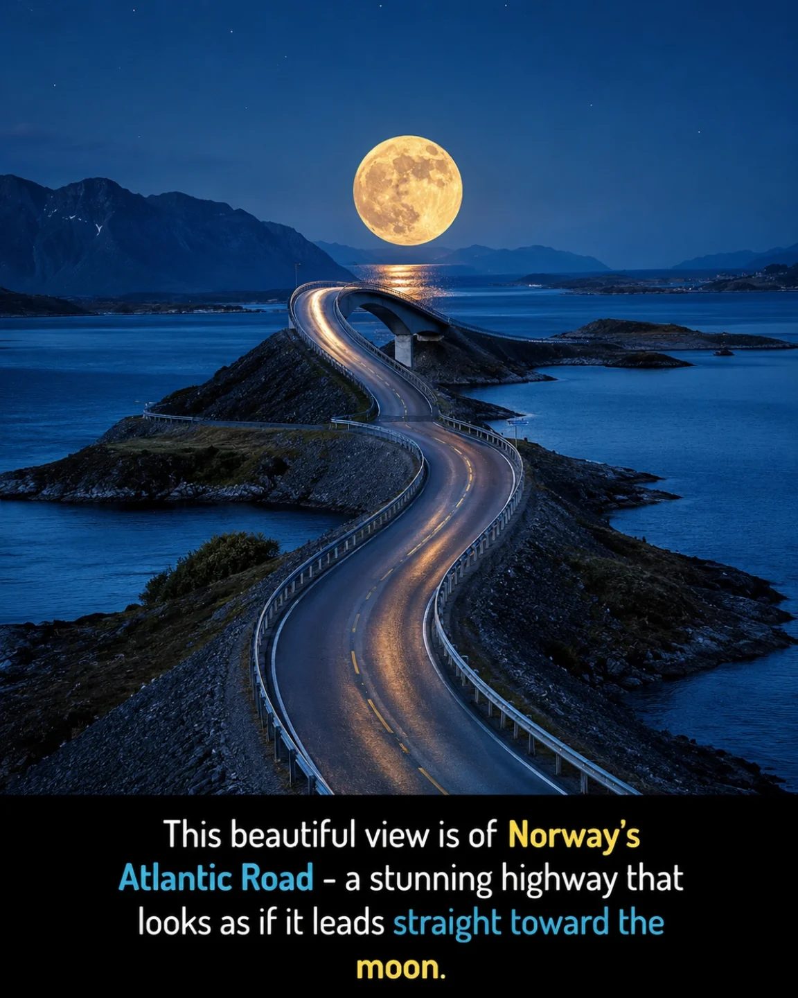 Atlantic Road's Mesmerizing Night Drive in Norway