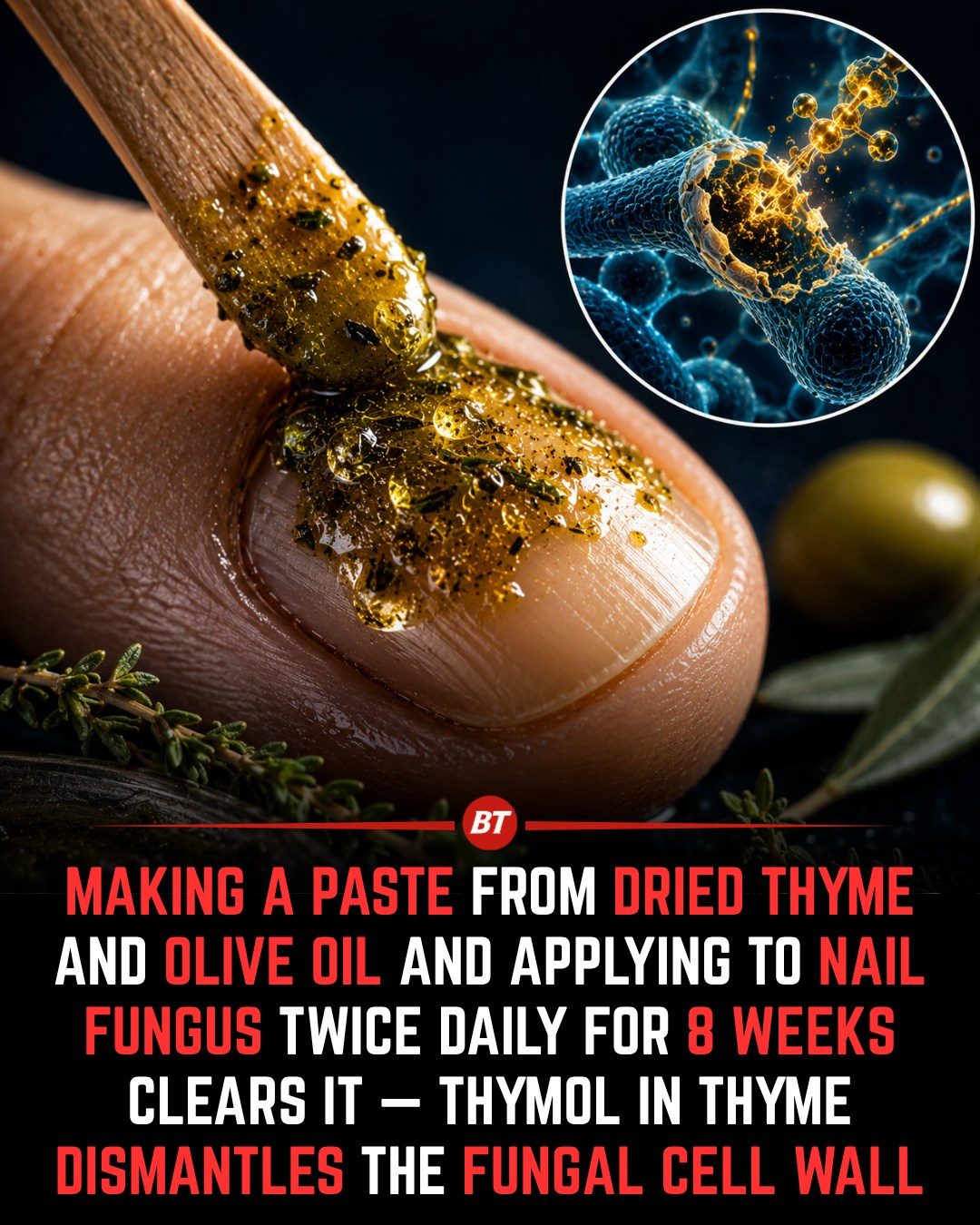 **Fight Nail Fungus Naturally: Thyme & Olive Oil Remedy**