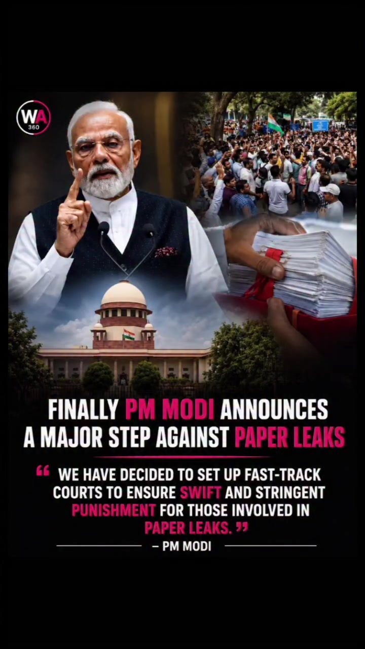 PM Modi Announces Fast-Track Courts to Curb Paper Leaks
