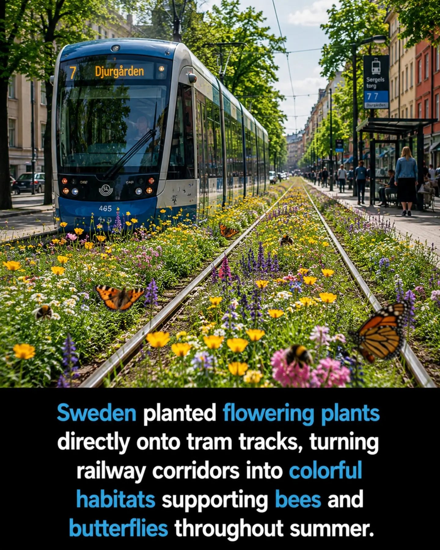 Sweden's Innovative Tram Tracks: Flowering Oases for Bees