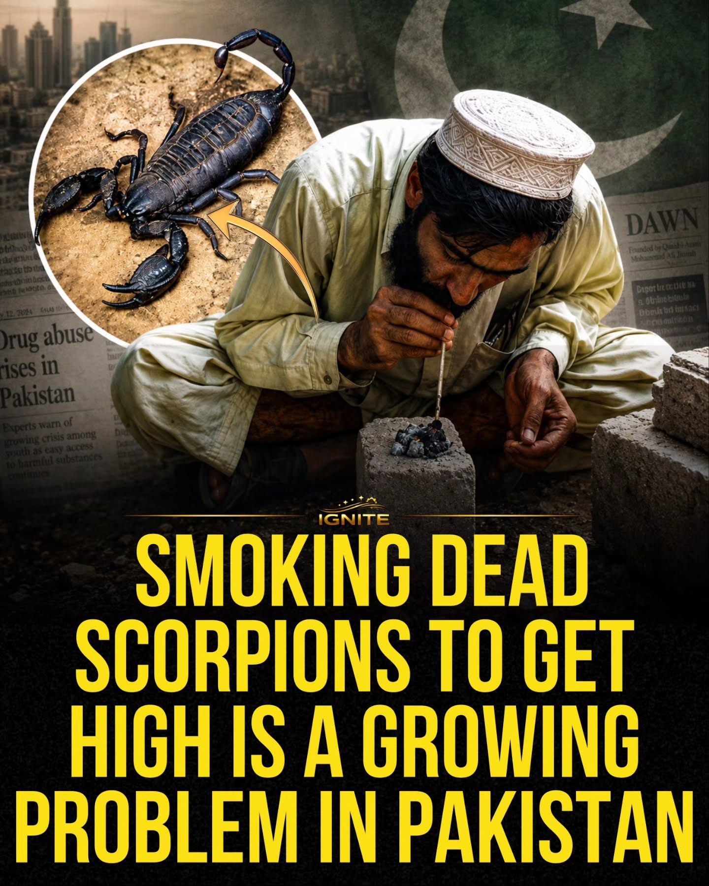**Pakistan's Alarming Youth Drug Trend: Smoking Dead Scorpions**